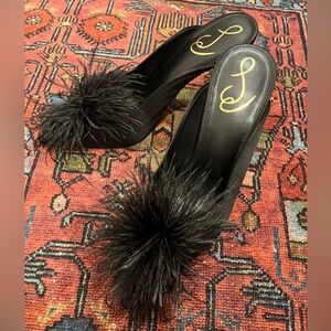 Sam Edelman black heeled mules.